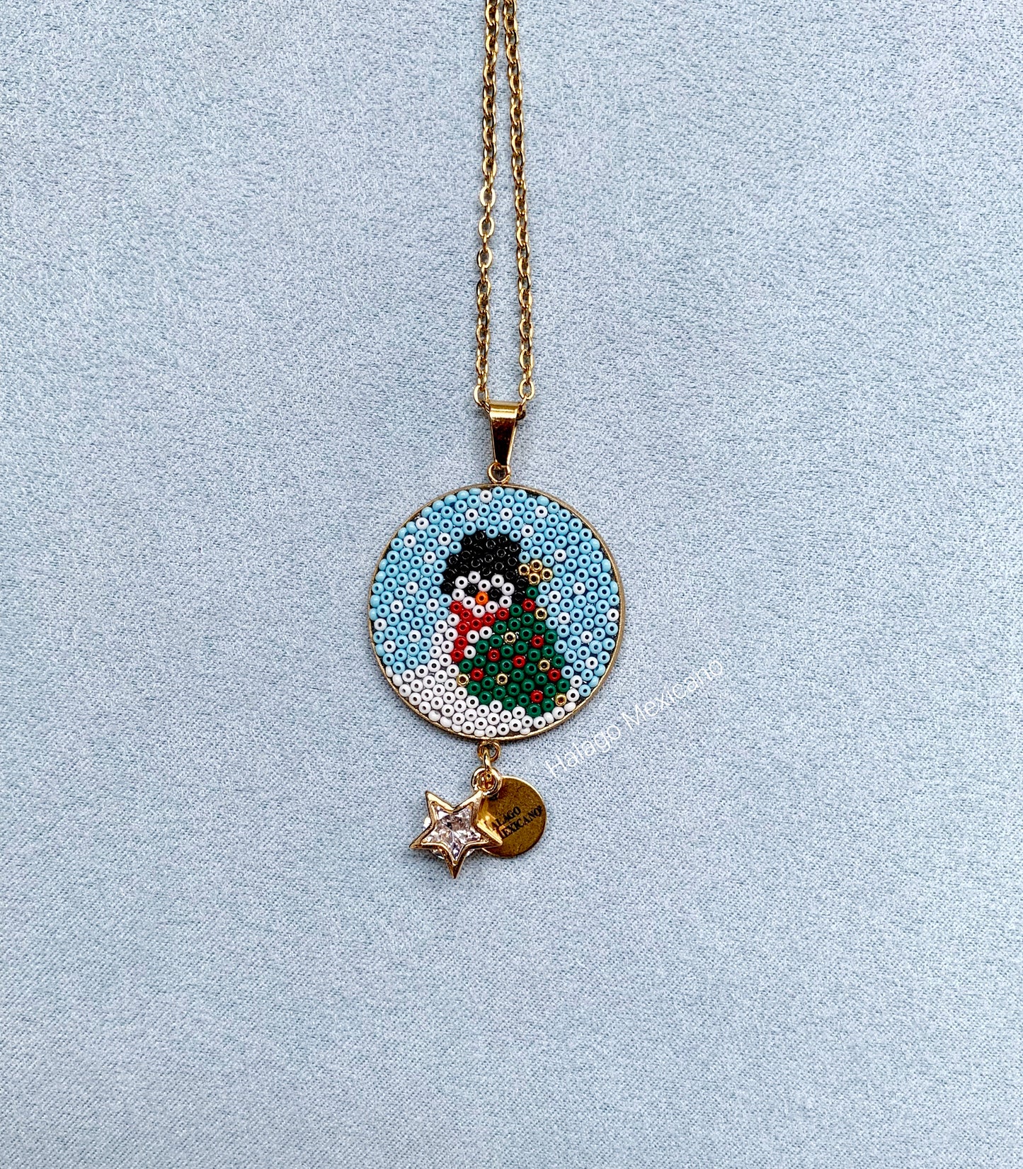 Collar Muñeco de Nieve Nevando