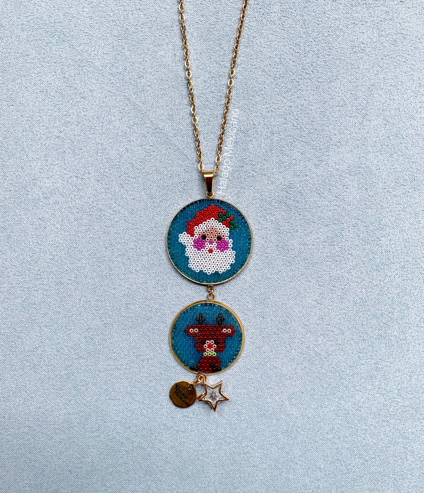 Collar Santa con Rodolfo el Reno