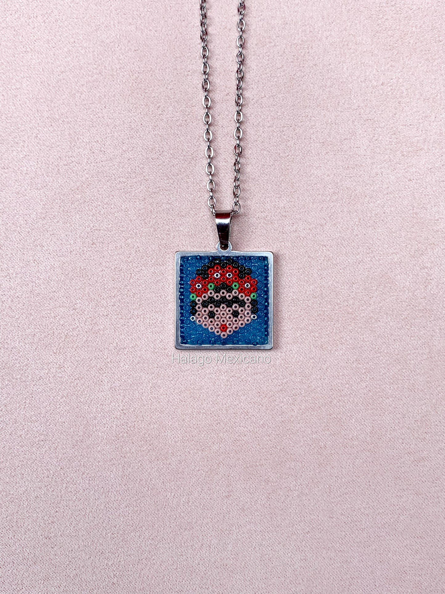 Collar cuadrado chico Frida azul