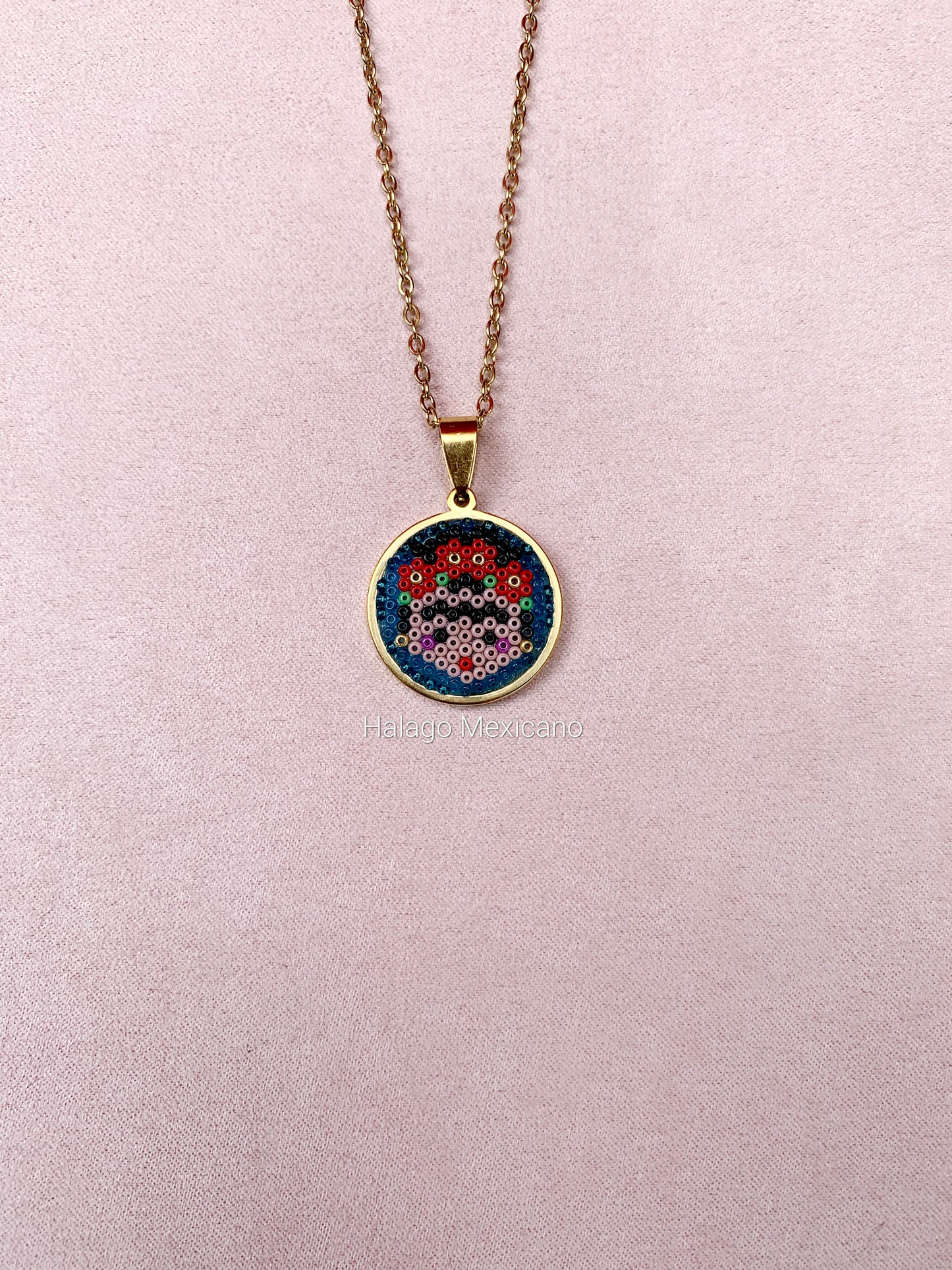 Collar redondo chico Frida azul