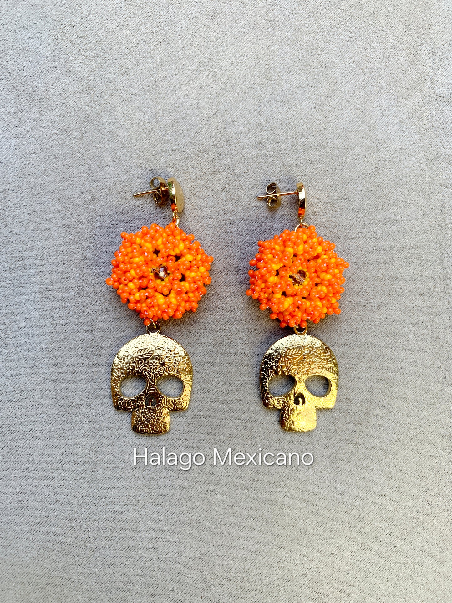 Aretes Flor de Cempasúchil