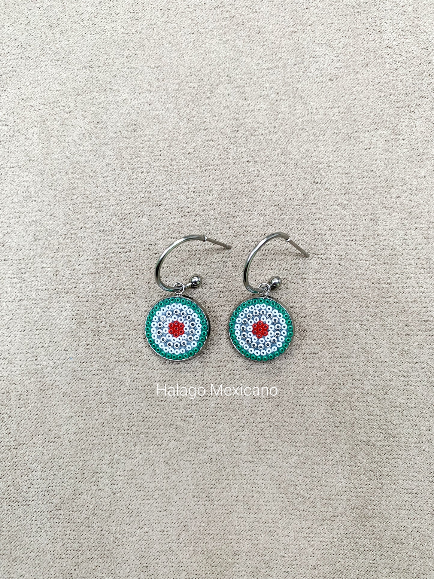 Aretes arracada redondos pequeños Colores de México