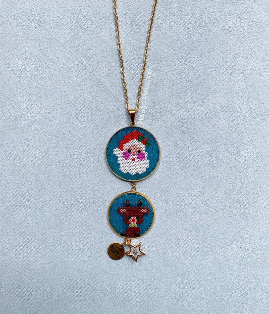 Collar Santa con Rodolfo el Reno